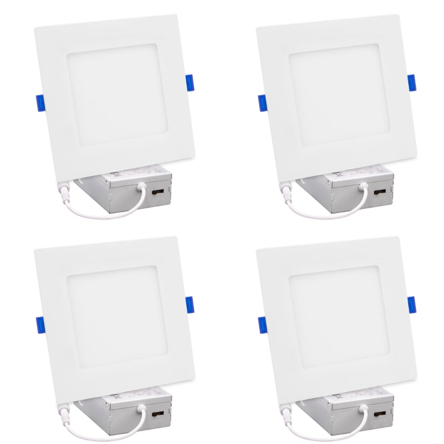 WAWA Lights 4-Inch Slim Square LED Recessed Light, 10W