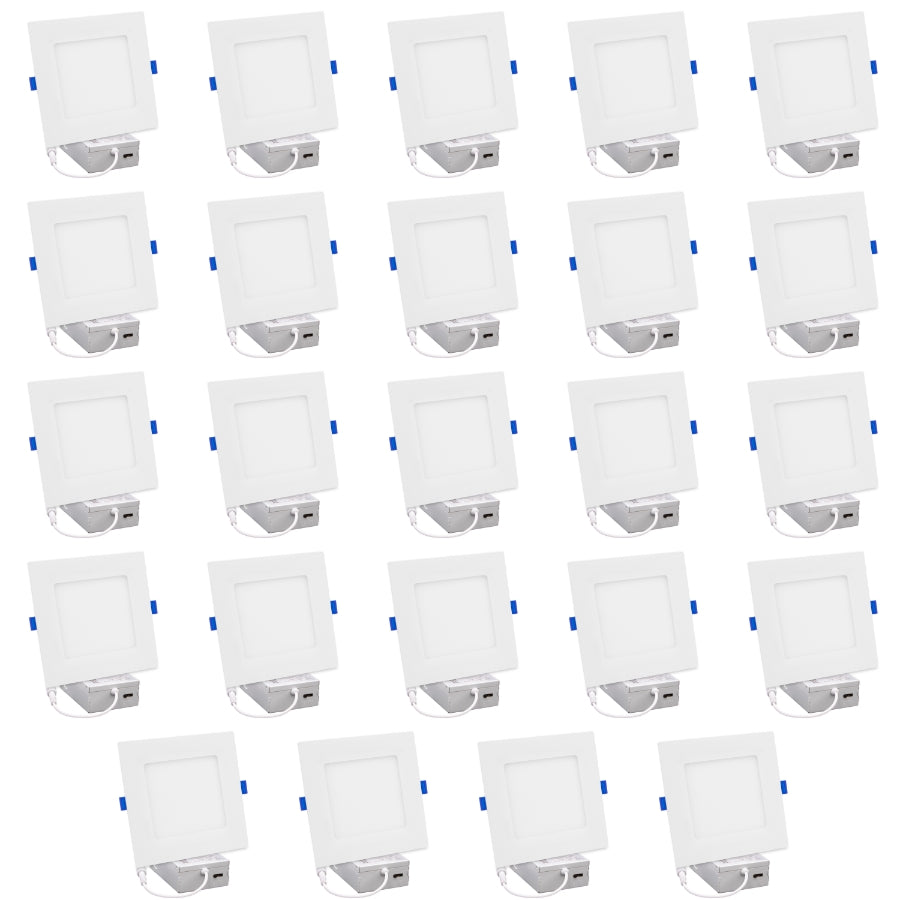 WAWA Lights 4-Inch Slim Square LED Recessed Light, 10W