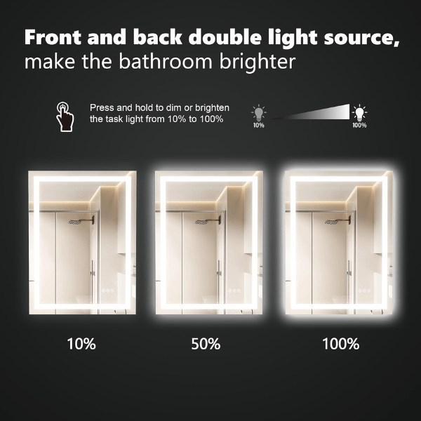 WAWA Lights 48X30 Inch LED Vanity Mirror