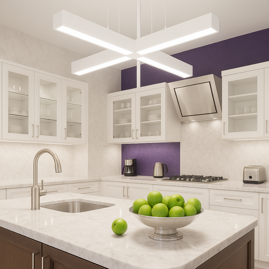 WAWA Lights X-shape 4-way LED linear light connector, white metal