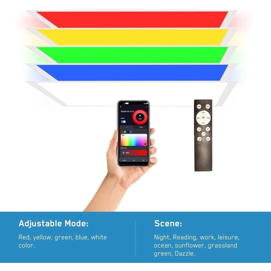 WAWA Lights 4-pack commercial electric LED color changing flat panel