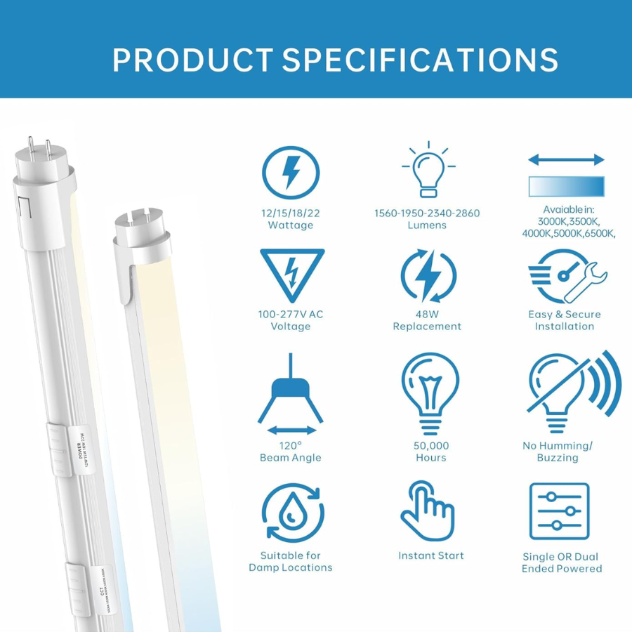 WAWA Lights 4ft T8 LED tube light