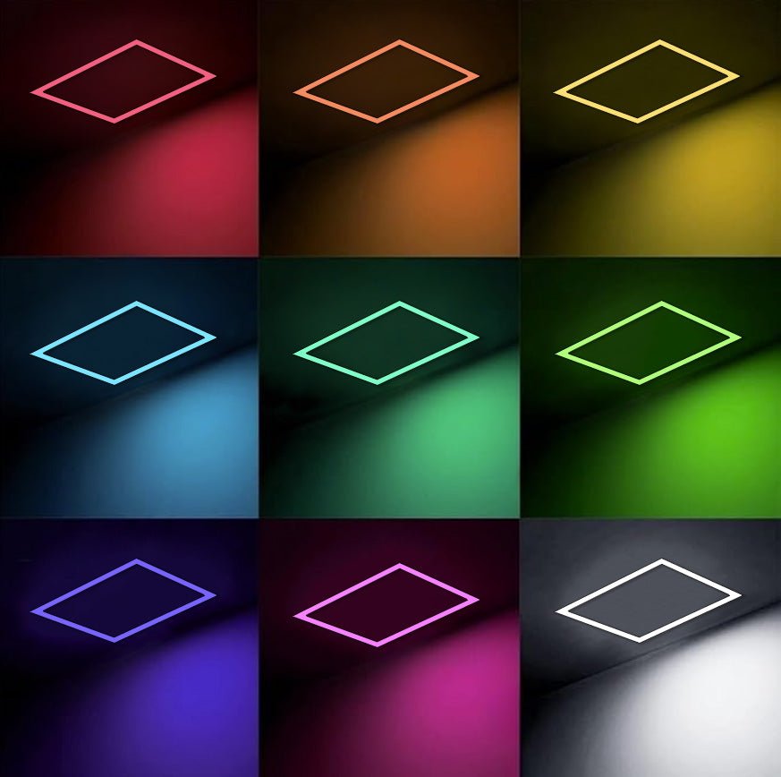 WAWA Lights 2×2 Smart RGB Edge-Lit LED Drop Ceiling Panel, 40 W, Wi-Fi & App Controlled, ETL — 6 Panels