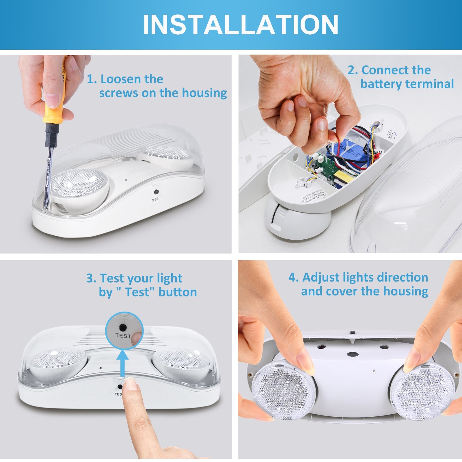 WAWA Lights Wet Location LED Bug Eye Emergency Light