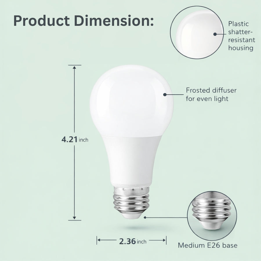 WAWA Lights 9W LED A19 Light Bulb