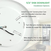 WAWA Lights LED Disc Light Ceiling 6-Inch