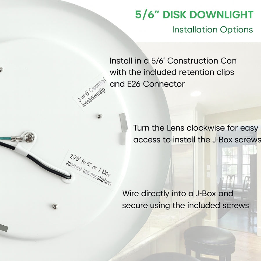 WAWA Lights LED Disc Light Ceiling 6-Inch