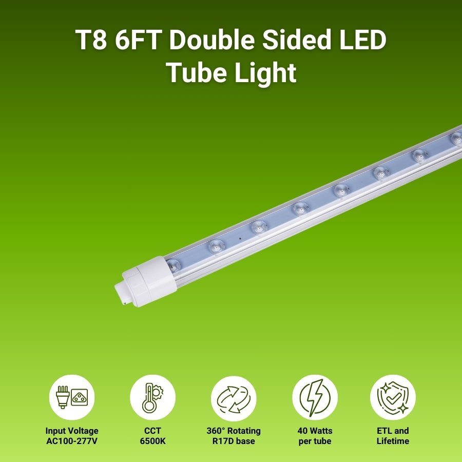 WAWA Lights 6FT LED Shop Light 40W Tube