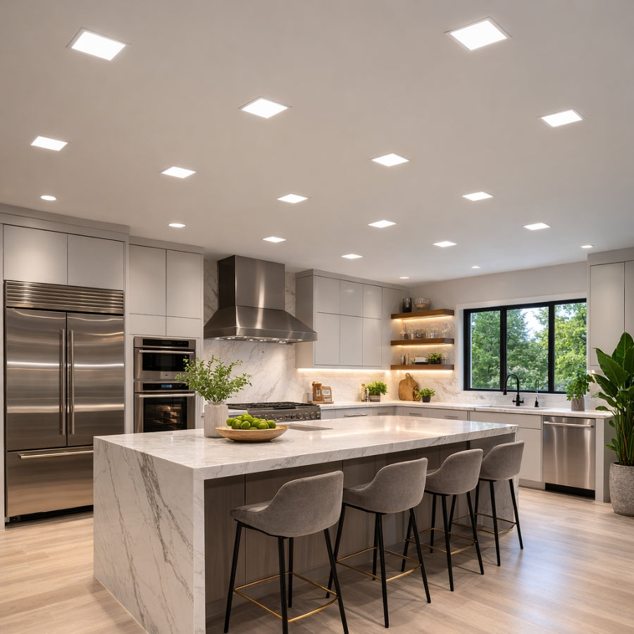 WAWA Lights 4-Inch Slim Square LED Recessed Light, 10W
