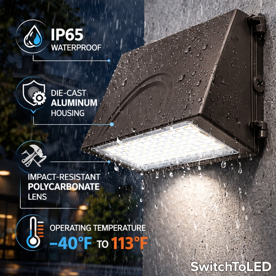 WAWA Lights Full Cutoff LED Wall Pack Light, 40 Watts