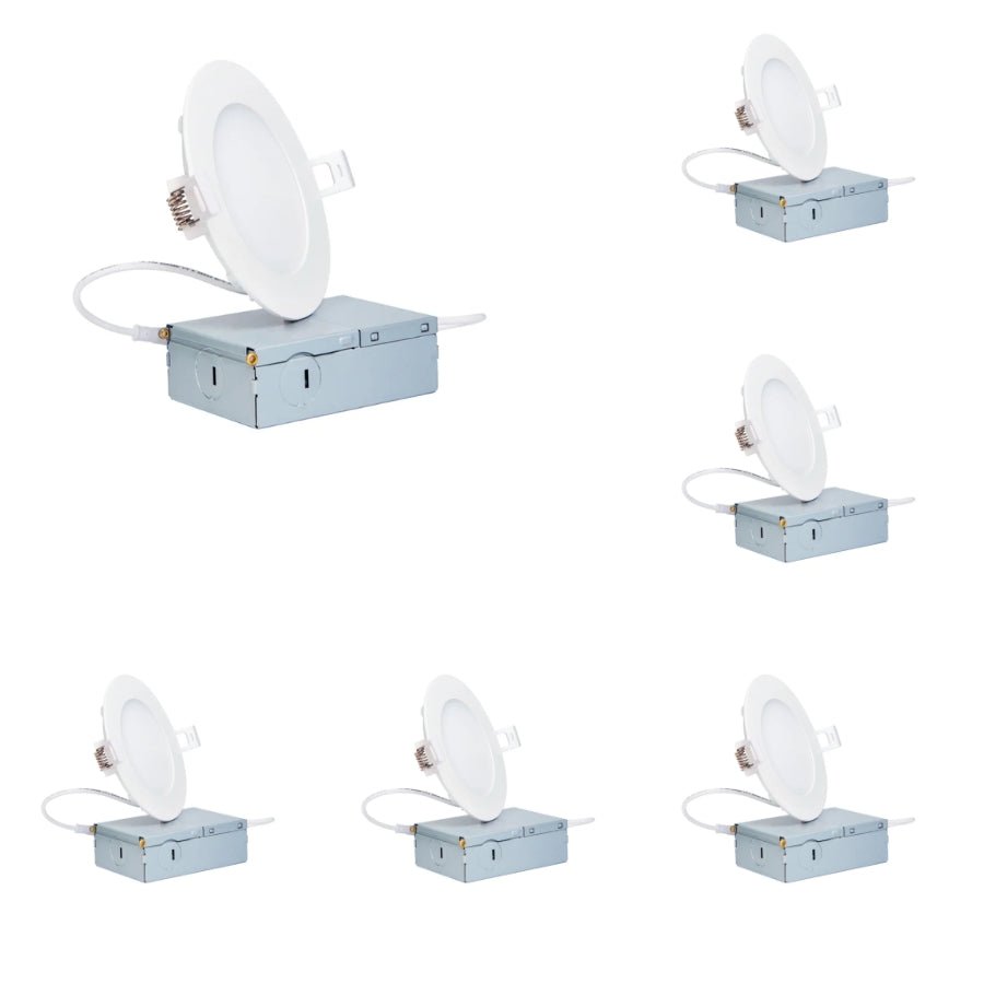 WAWA Lights 4-Inch Ultra-Thin Canless LED Recessed Light, 9W, 5CCT, Junction Box Included, ETL