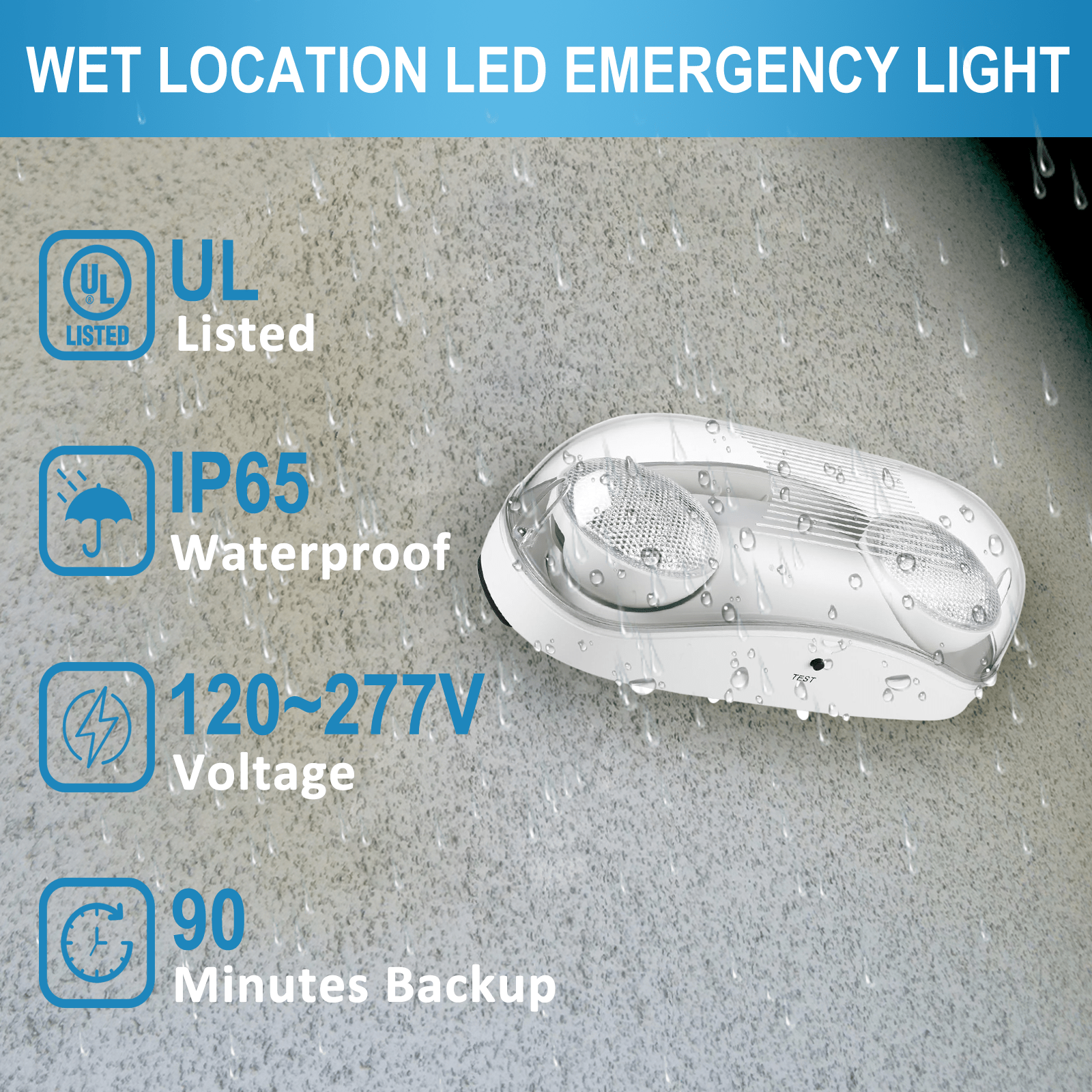 WAWA Lights Wet Location LED Bug Eye Emergency Light