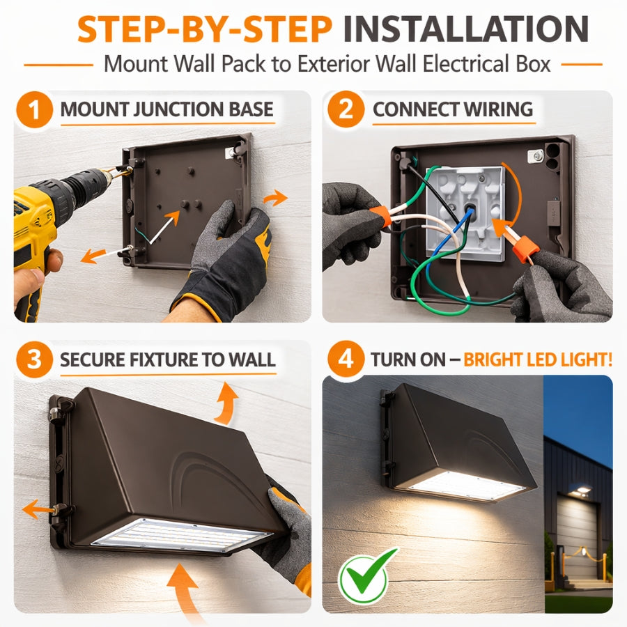 WAWA Lights Full Cutoff LED Wall Pack Light, 40 Watts