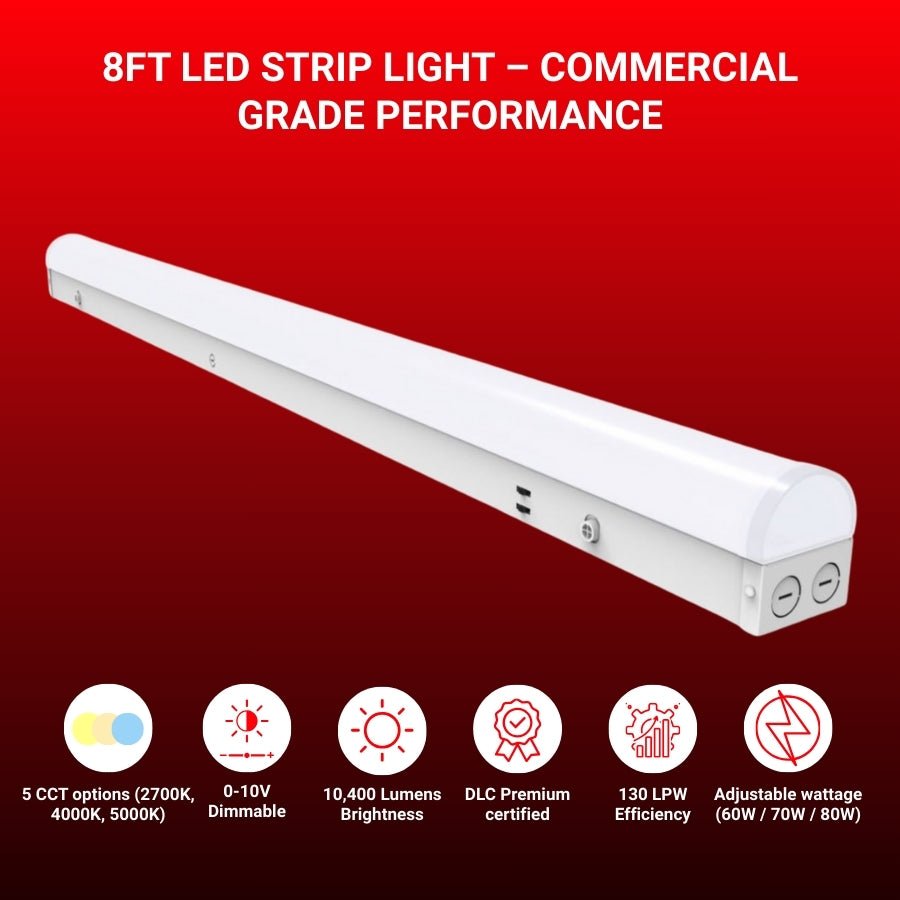 WAWA Lights 8ft LED Strip Light Commercial Grade Performance