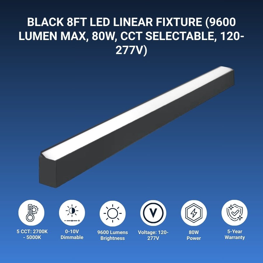 WAWA Lights 8ft LED shop light fixture CCT selecatable