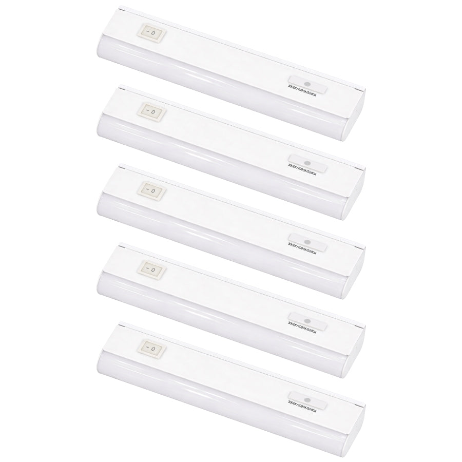 WAWA Lights 9 Inch LED under cabinet light bar hardwired 3CCT selectable slim kitchen light 5-pack