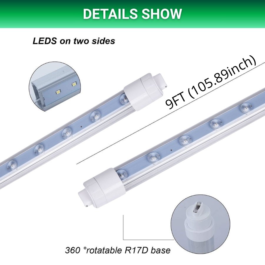 WAWA Lights 9FT LED Tube Light details