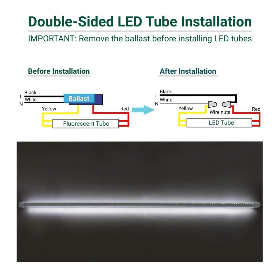 WAWA Lights 9FT LED Tube Light installation