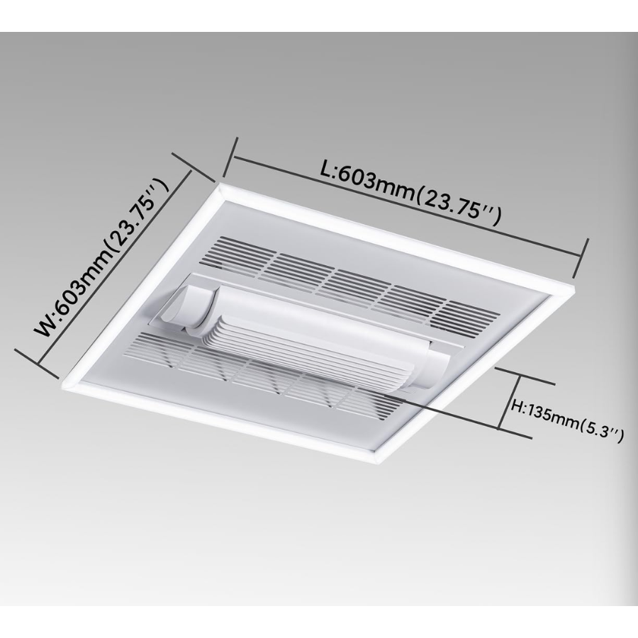 WAWA Lights bladeless LED ceiling fan with light, dimensions
