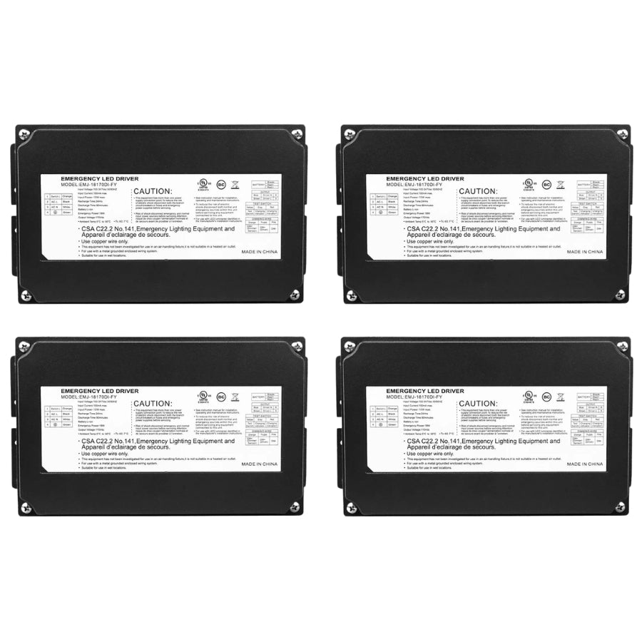 WAWA Lights LED Emergency Wall Pack with Battery Backup, 18W, Up to 1300 Lumens, 5000K, IP65, 120-Min Runtime