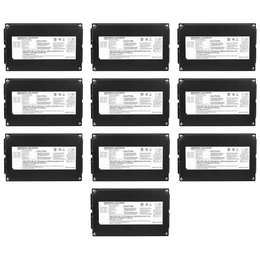WAWA Lights LED Emergency Wall Pack with Battery Backup, 18W, Up to 1300 Lumens, 5000K, IP65, 120-Min Runtime
