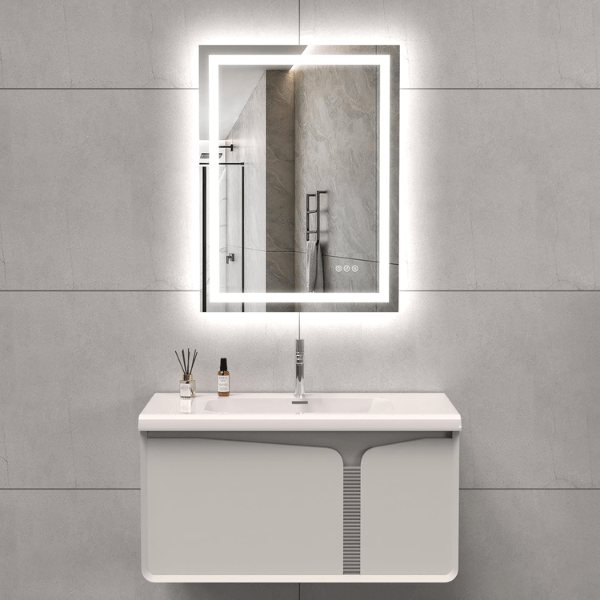 WAWA Lights 24X32 Inch LED Vanity Mirror, Front-Lit, Dimmable, Anti-Fog, IP54 Waterproof, UL