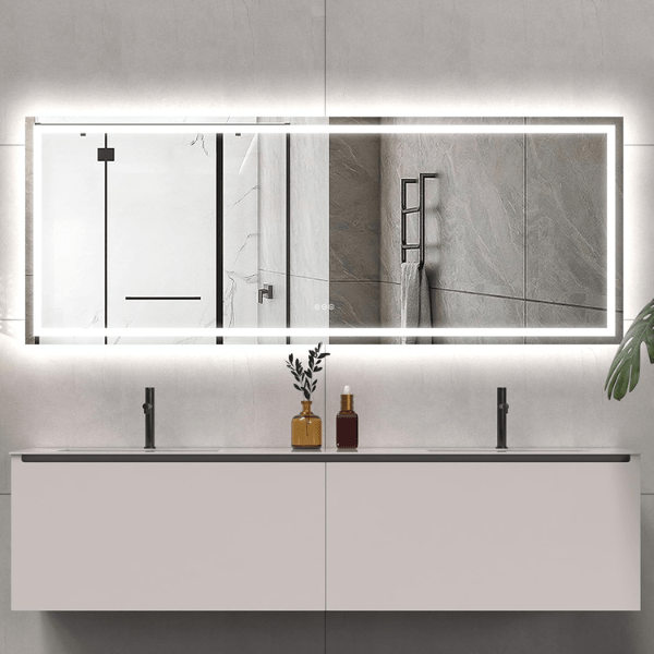 WAWA Lights 84X32 Inch LED Vanity Mirror, Front & Backlit, Dimmable, Anti-Fog, IP54 Waterproof, UL