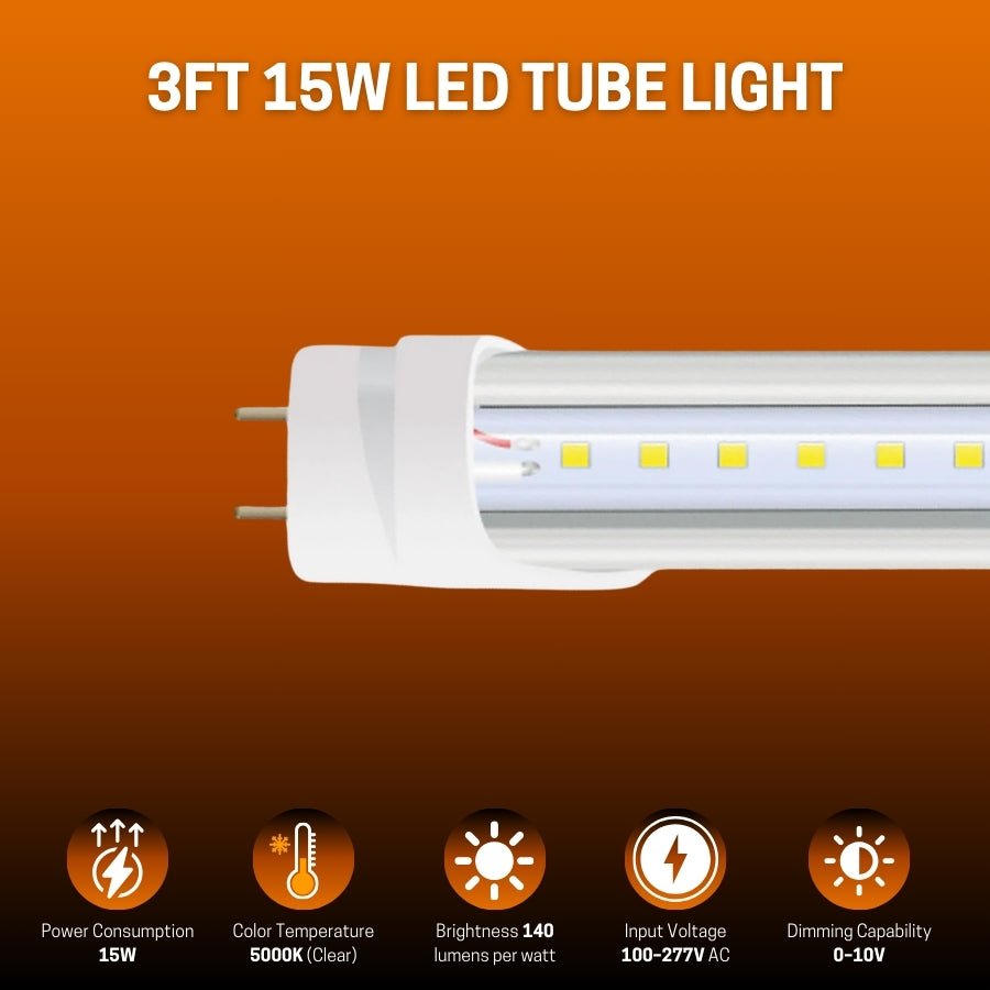 WAWA Lights LED Tube Light Fixture 3ft