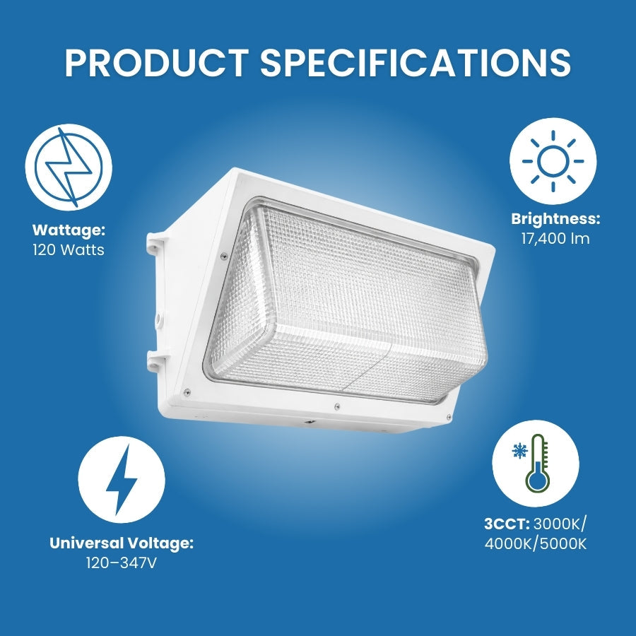 WAWA Lights LED wall pack light fixture with specifications