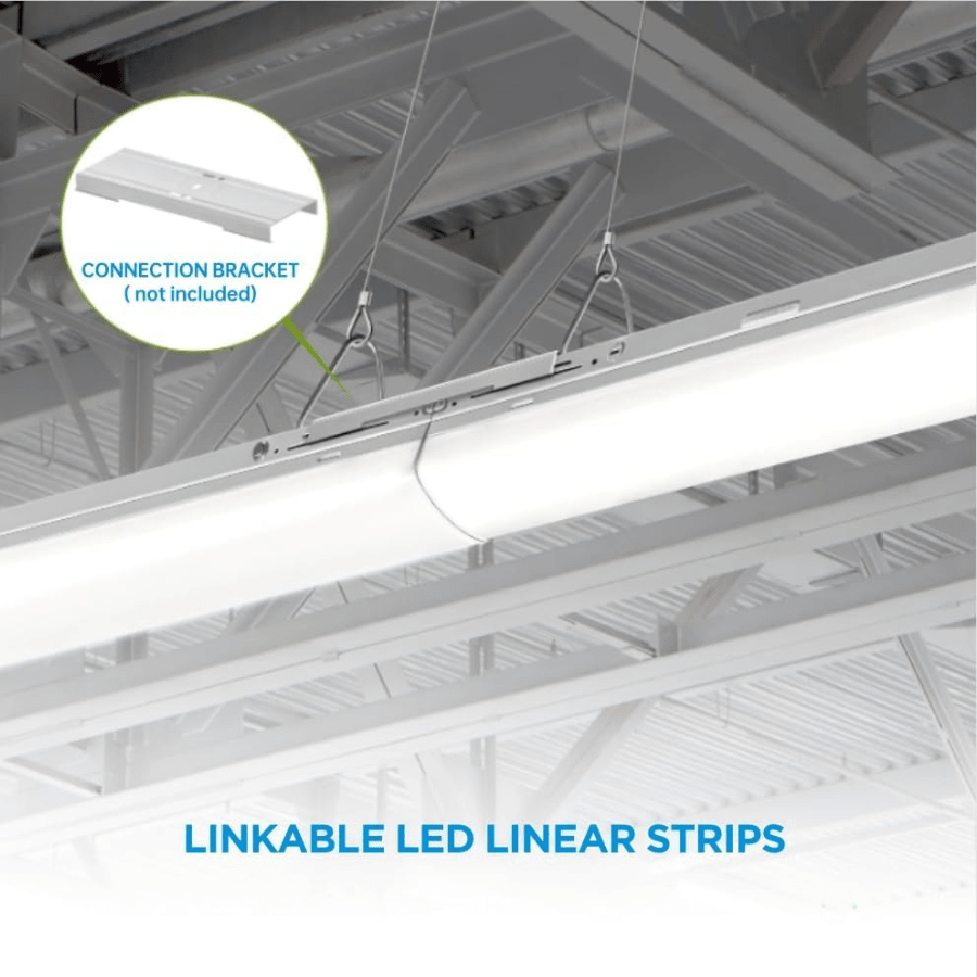 WAWA Lights Linkable LED linear strips mounted on a ceiling