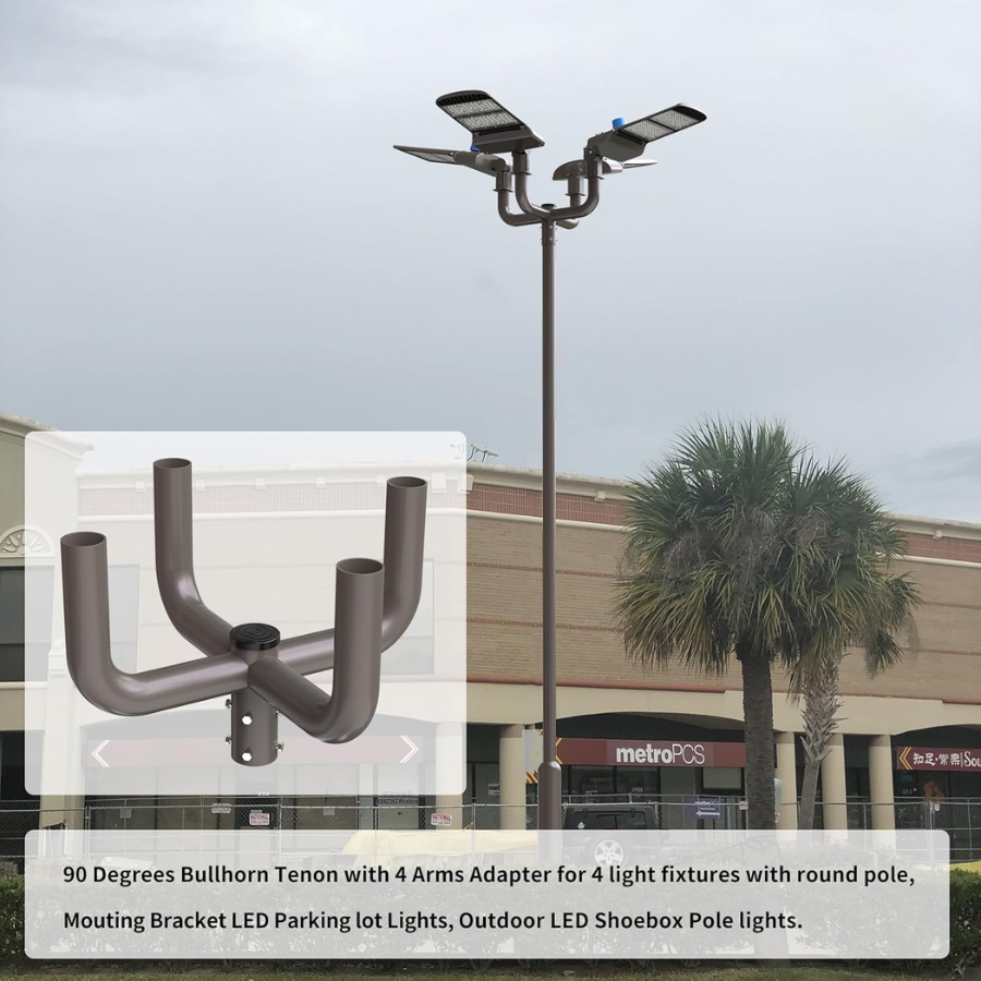 WAWA Lights slip fitter tenon adapter for outdoor LED shoebox pole lights
