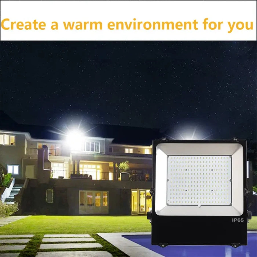 WAWA Lights 300W LED outdoor flood light on a building