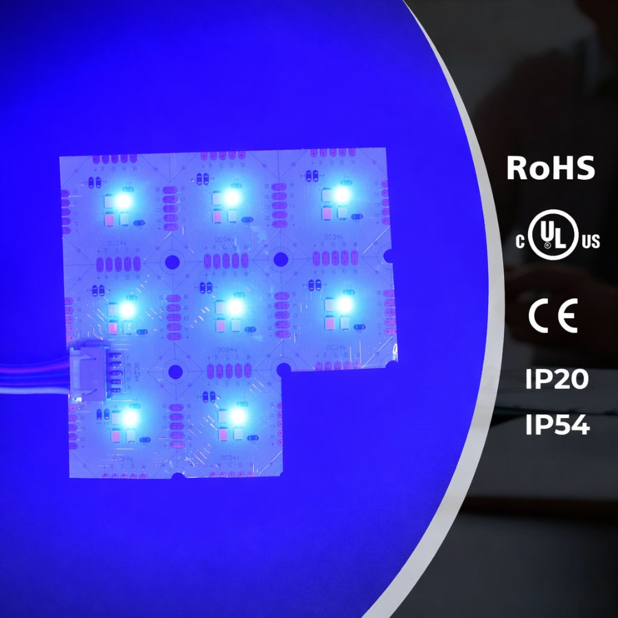 WAWA Lights RGBW Flexible LED Backlight Sheet Blue Color RoHS UL CE IP Rated