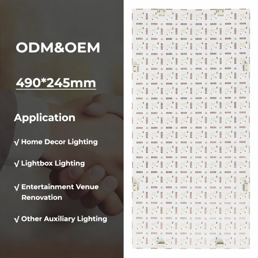 WAWA Lights RGBW Flexible LED Backlight Sheet ODM OEM Size 490 x 245 mm