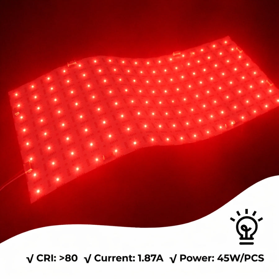 WAWA Lights RGBW Flexible LED Backlight Sheet Red Color Output 45W High Brightness