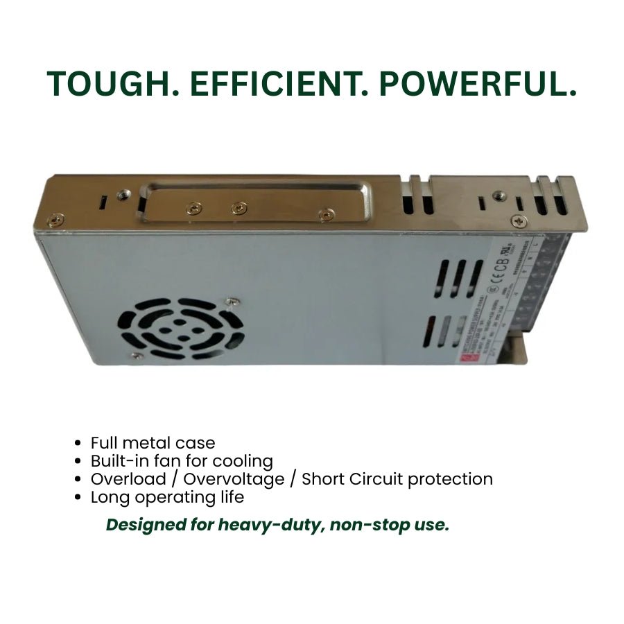 WAWA Lights LRS-350-24 350W 24V Switching Power Supply, 14.6A, UL/CE/RoHS, Single Output