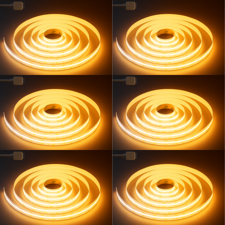 WAWA Lights 32FT Tunable White COB LED Strip, 24V, CCT 2700–6500K, CRI90+, Flicker-Free