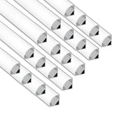 WAWA Lights 6.6FT V-Shape LED Aluminum Channel with Curved Milky Diffuser, Corner Kit Included