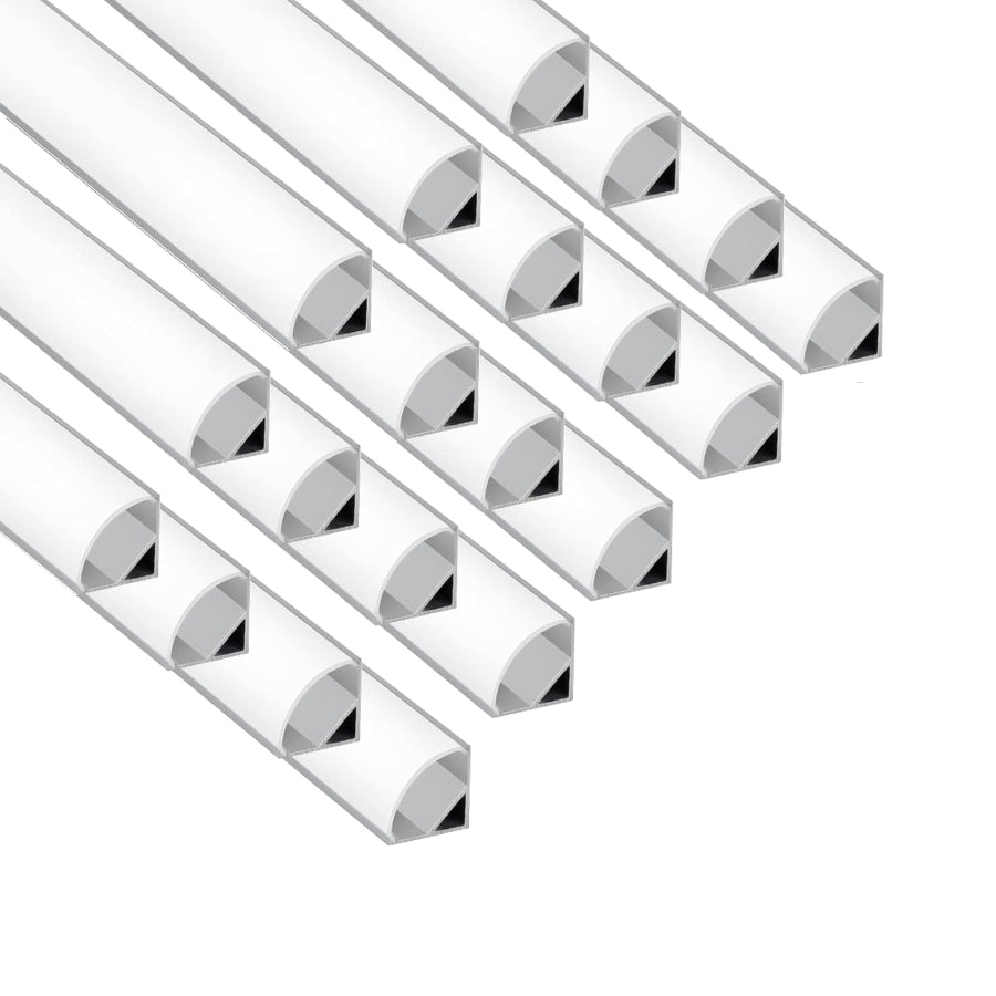WAWA Lights 6.6FT V-Shape LED Aluminum Channel with Curved Milky Diffuser, Corner Kit Included