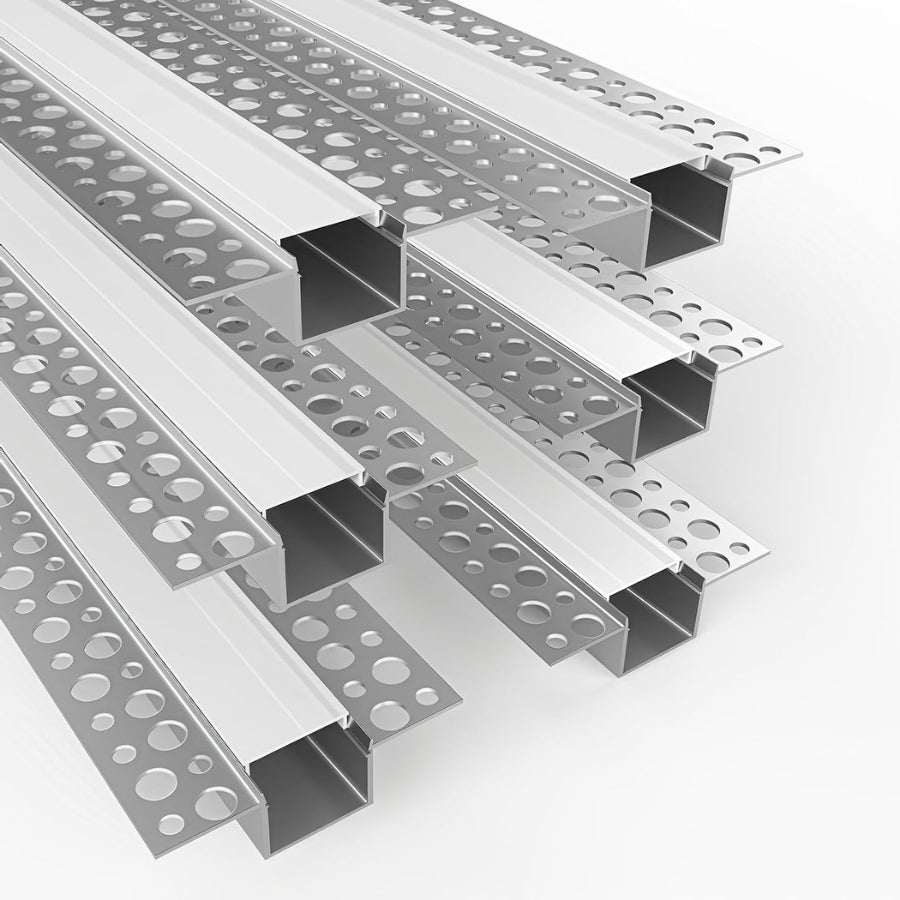 WAWA Lights 6.6FT Trimless Recessed LED Aluminum Channel, Milky Diffuser, Drywall Profile