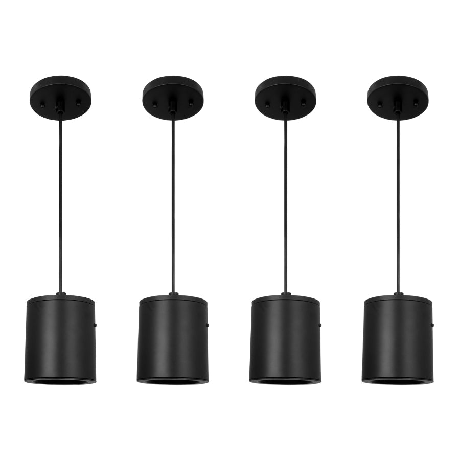 WAWA Lights Commercial cylinder pendant light black LED 4-pack