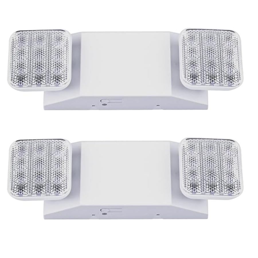WAWA Lights 2.4W Dual-Head LED Emergency Light, 90-Min Battery Backup, 120–277V, UL Listed
