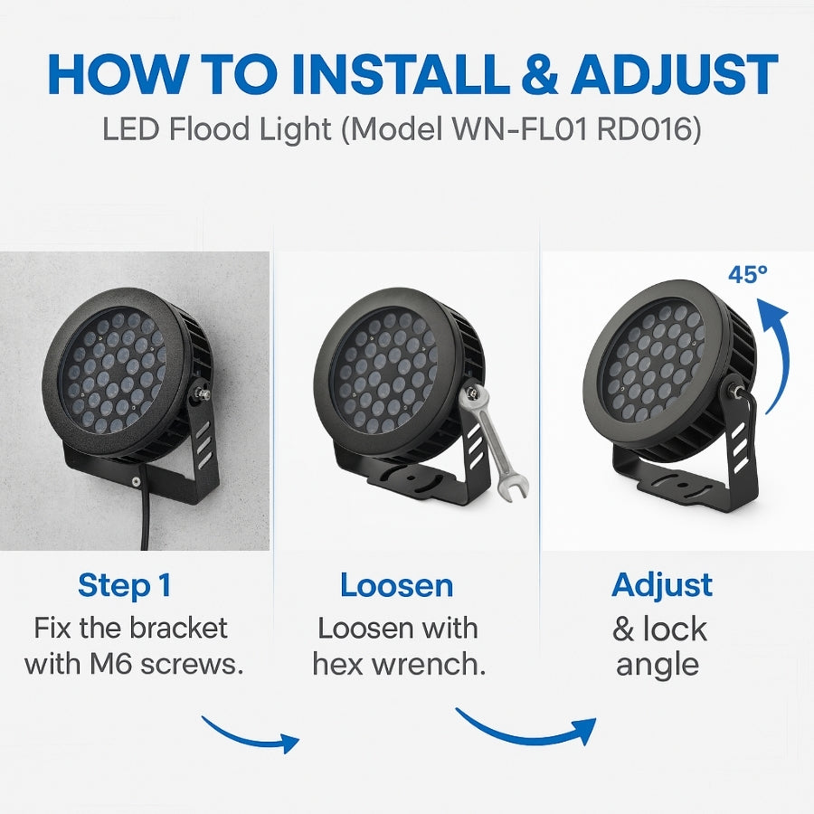 WAWA Lights Flood light LED RGB install guide
