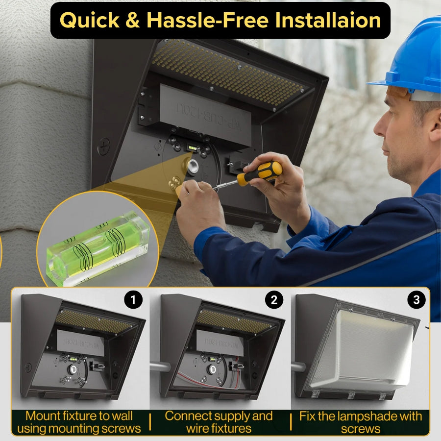 WAWA Lights Hastle free install LED wall pack with semi cutoff