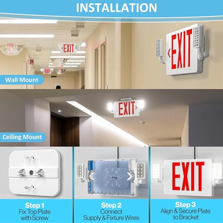WAWA Lights Installation of exit sign