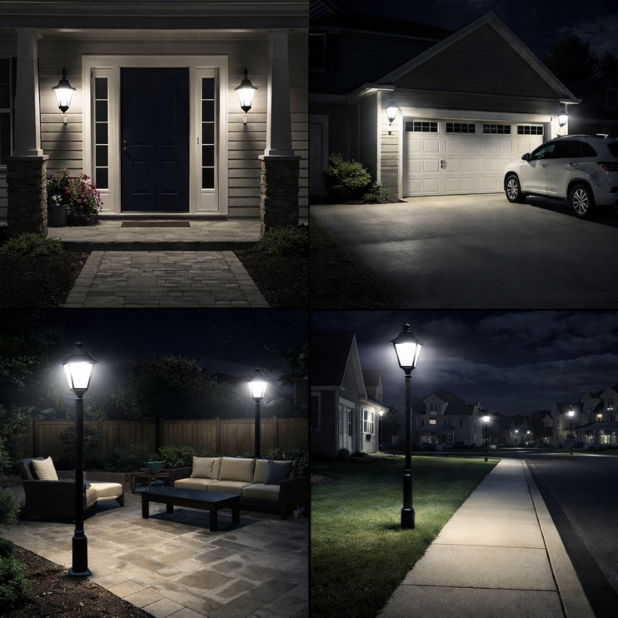 WAWA Lights LED dusk to dawn post light yard street patio garage