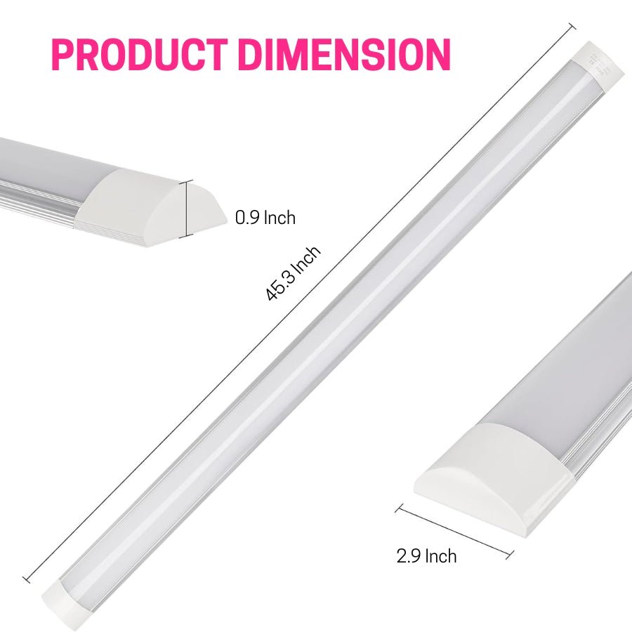 WAWA Lights 4FT LED Batten Surface Mount Light, 40W, 5000K, Slim Profile, IP20, Commercial