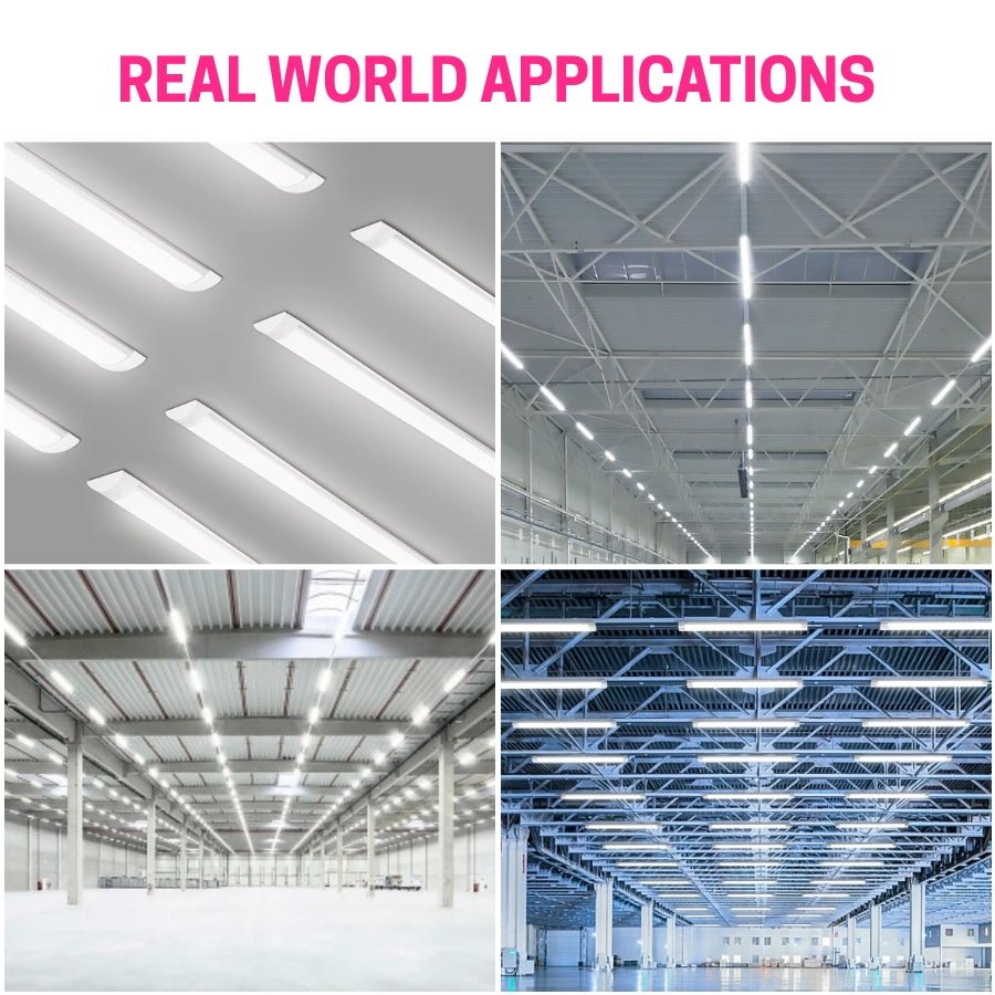 WAWA Lights 4FT LED Batten Surface Mount Light, 40W, 5000K, Slim Profile, IP20, Commercial