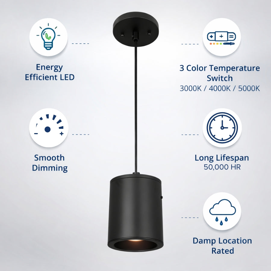 WAWA Lights LED cylinder pendant light fixture