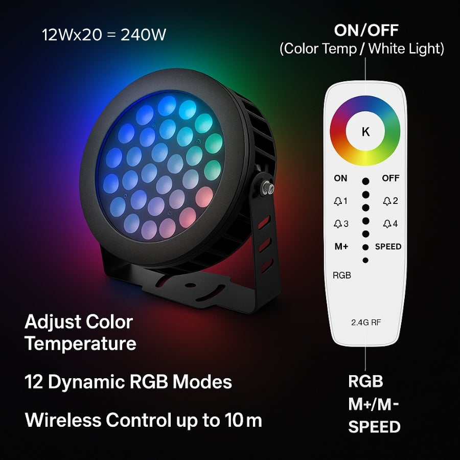 WAWA Lights LED flood light w remote control RGB